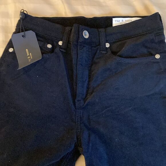 Rag & Bone NWT High Rise Black Velvet Skinny Pant. Size 26. - Picture 7 of 12